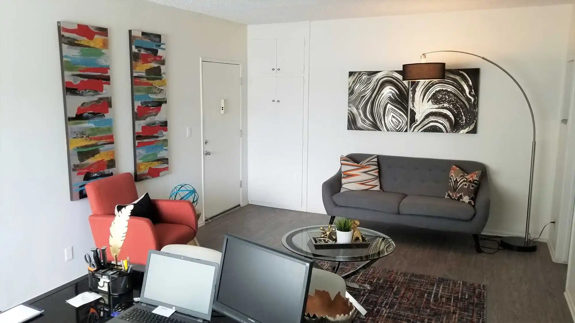 Bleu Apartments modern living room interior design